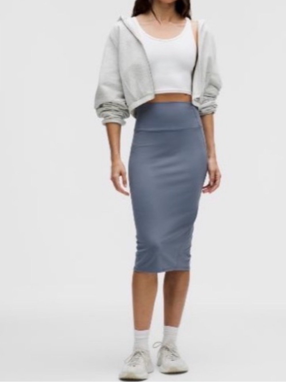 lululemon athletica Nulu Blue high waisted Pencil Skirt